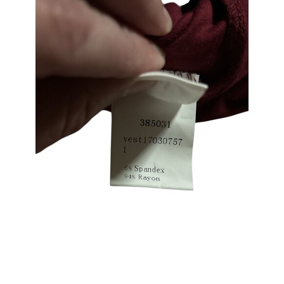 Womens Spaghetti Strap Tank Top S Maroon Low Back Lightweight Flowy Festival - Picture 5 of 6